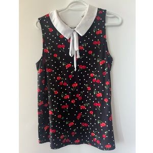 Faith and Joy LA cherry sleeveless blouse